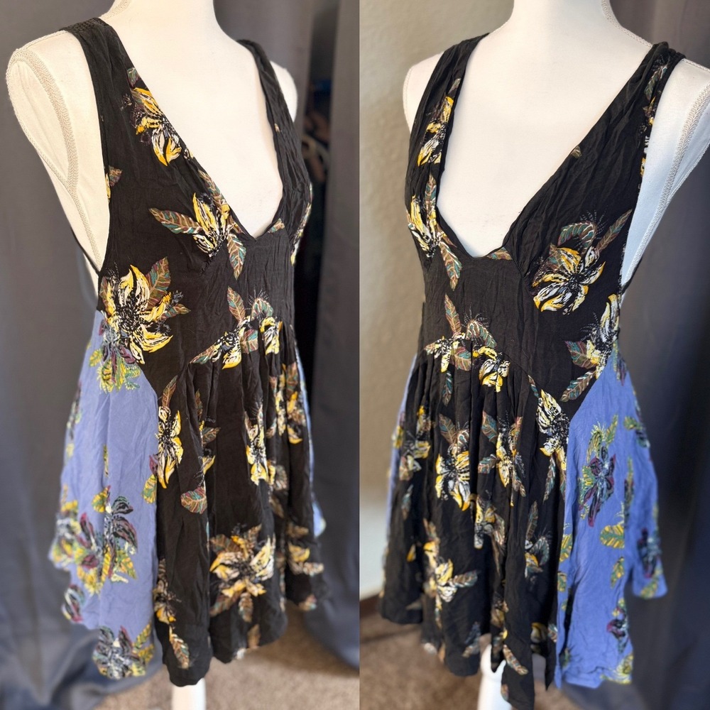 Free People Thought I Was Dreaming Floral Mini Dress Open Back S - Picture 3 of 12